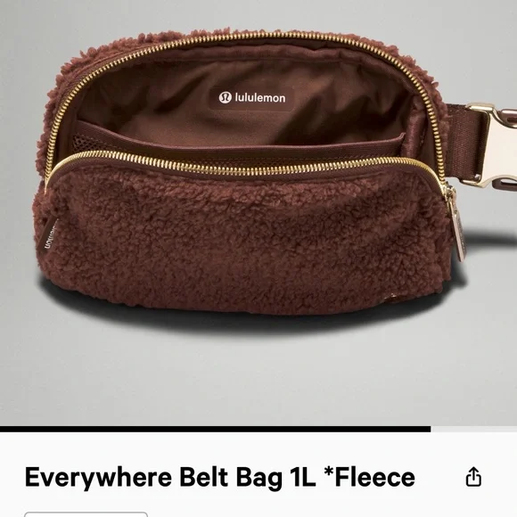 Lululemon | everywhere fleece belt bag | brown earth and gold - Picture 5 of 7